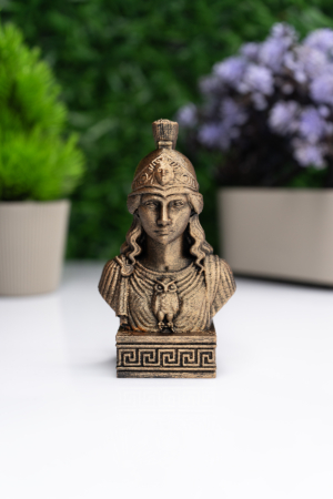 Athena Büst Figür – Antik Yunan Mitolojisi Dekoratif Heykel