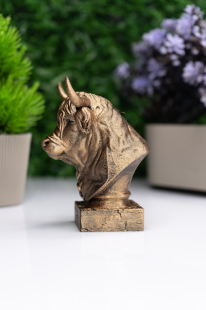 Boğa Büst Heykel – El Yapımı Dekoratif Figür