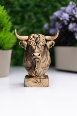 Boğa Büst Heykel – El Yapımı Dekoratif Figür