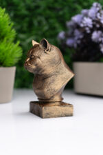 British Shorthair Büst Heykel – El Yapımı Dekoratif Figür