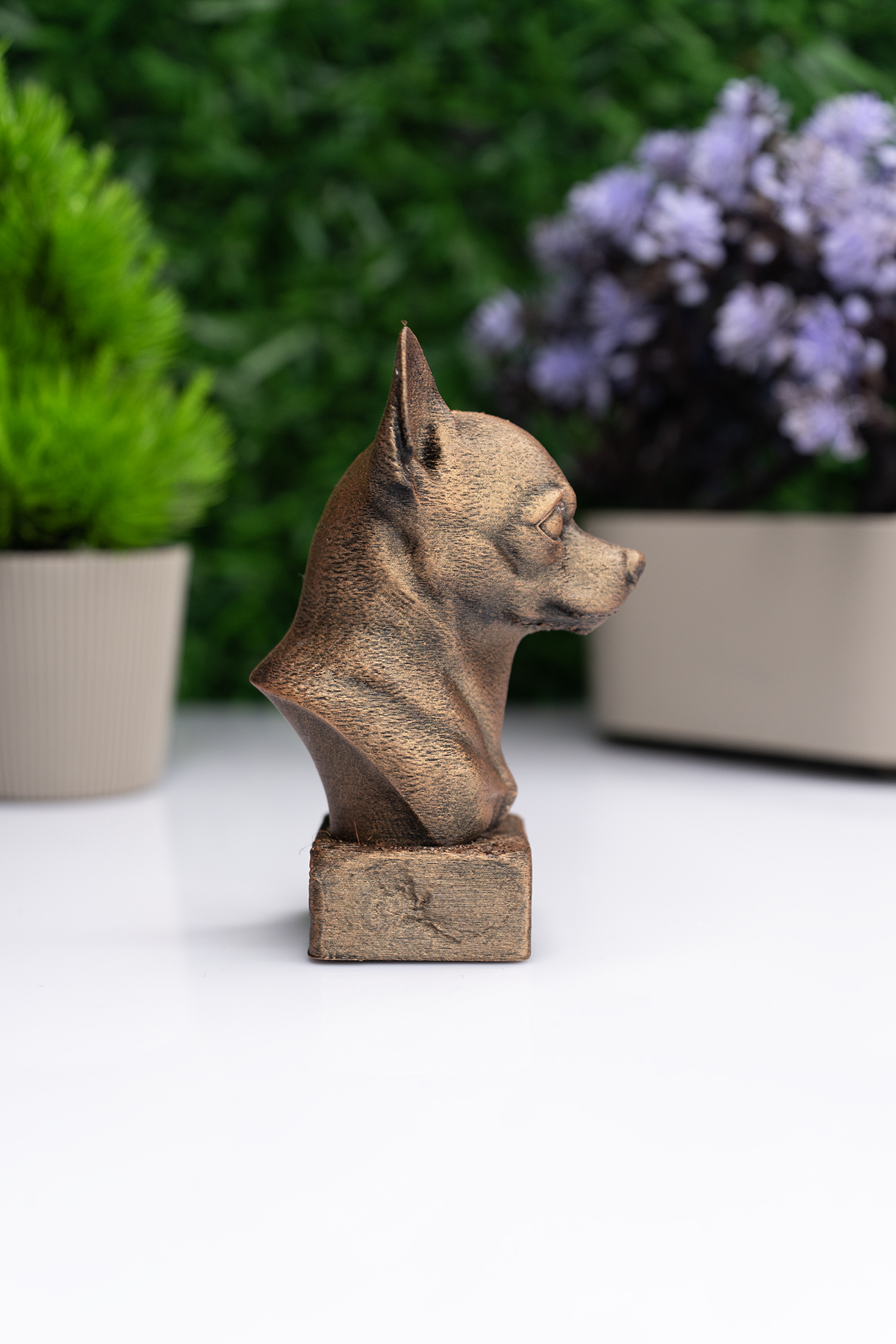 Chihuaua Büst Heykel – El Yapımı Dekoratif Figür Chihuaua Büst Heykel – El Yapımı Dekoratif Figür