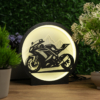 Spor Motor Temalı Lightbox – 3D Işıklı Masa Lambası | LED Gece Lambası | Gaming Dekor