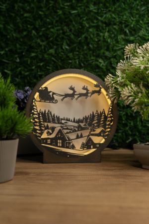 Yılbaşı Temalı Lightbox – 3D Işıklı Masa Lambası | LED Gece Lambası | Gaming Dekor