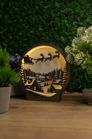 Yılbaşı Temalı Lightbox – 3D Işıklı Masa Lambası | LED Gece Lambası | Gaming Dekor