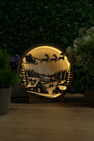 Yılbaşı Temalı Lightbox – 3D Işıklı Masa Lambası | LED Gece Lambası | Gaming Dekor