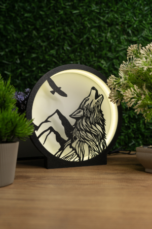 Kurt Temalı Lightbox – 3D Işıklı Masa Lambası | LED Gece Lambası | Gaming Dekor