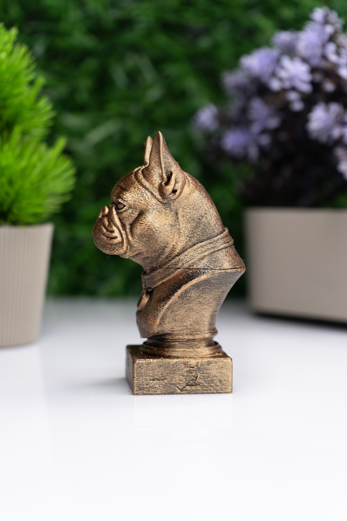 Fransız Bulldog Büst Heykel – El Yapımı Dekoratif Figür Fransız Bulldog Büst Heykel – El Yapımı Dekoratif Figür