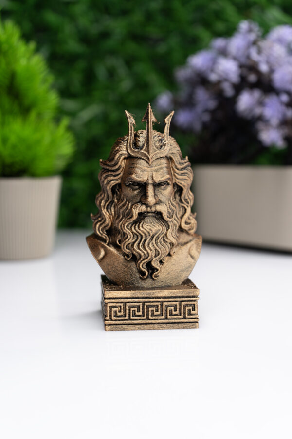 Poseidon Büst Figür – Antik Yunan Mitolojisi Dekoratif Heykel
