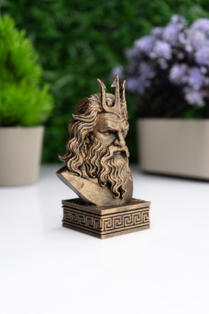 Poseidon Büst Figür – Antik Yunan Mitolojisi Dekoratif Heykel