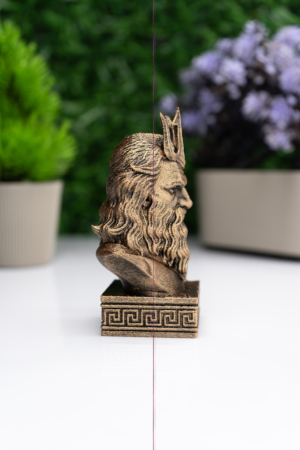 Poseidon Büst Figür – Antik Yunan Mitolojisi Dekoratif Heykel