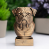 Pug Köpek Büst Heykel – El Yapımı Dekoratif Figür