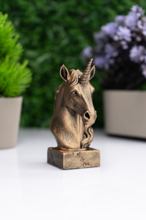 Unicorn Büst Heykel – El Yapımı Dekoratif Figür