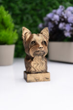 Yorkshire Terrier Büst Heykel – El Yapımı Dekoratif Figür