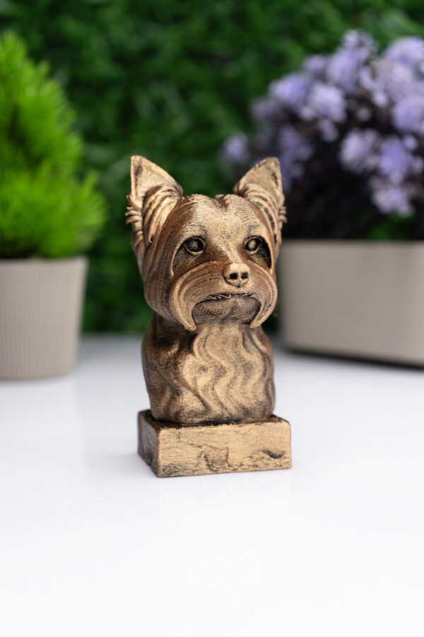 Yorkshire Terrier Büst Heykel – El Yapımı Dekoratif Figür