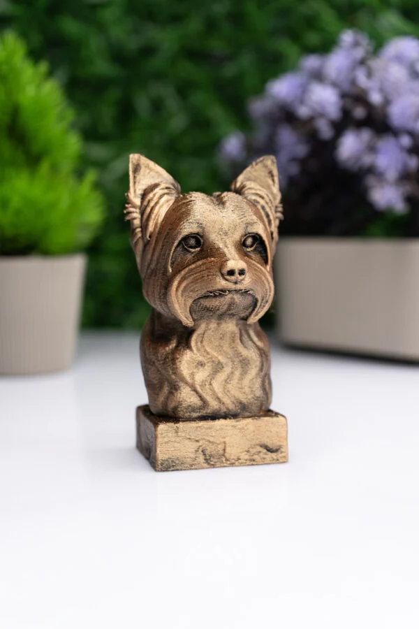 Yorkshire Terrier Büst Heykel – El Yapımı Dekoratif Figür