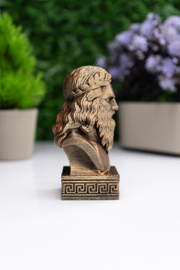 Zeus Büst Figür – Antik Yunan Mitolojisi Dekoratif Heykel