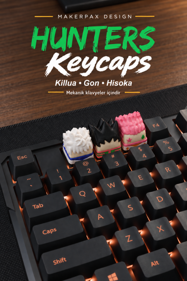 Hunter x Hunter Keycaps Seti | Gon, Killua ve Hisoka