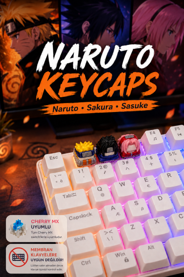 Naruto Keycaps Seti | Naruto, Sasuke ve Sakura
