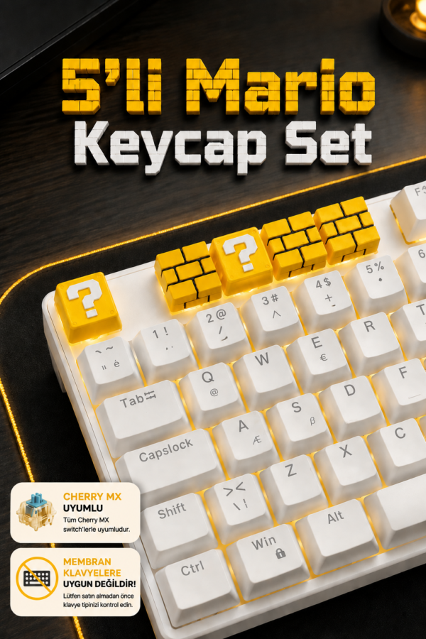 Mario1 Makerpax Özel keycaps, koleksiyonluk figürler ve oyuncu aksesuarları.
