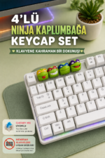 Ninja Kaplumbağa Keycaps Seti | 4’lü Karakter Tasarımı