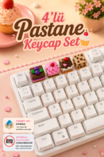 Pastane Keycaps Seti | 4’lü Tatlı Tasarımı