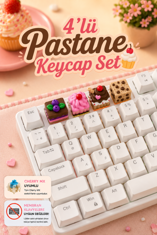 Pastane1 Makerpax Özel keycaps, koleksiyonluk figürler ve oyuncu aksesuarları.