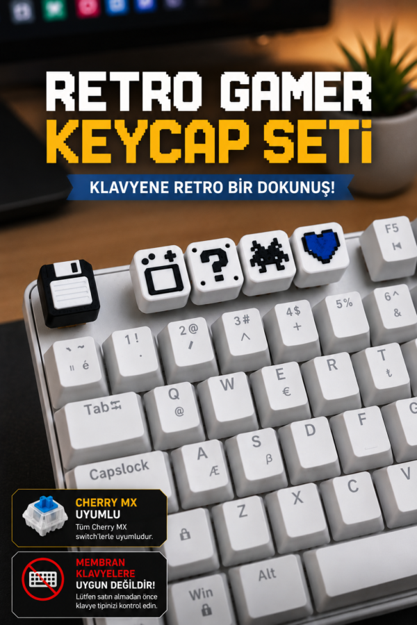 Retroset1 Makerpax Özel keycaps, koleksiyonluk figürler ve oyuncu aksesuarları.