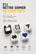Retro Gamer Keycaps Seti | 5’li Piksel Oyun Tasarımı - Görsel 2