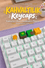 Kahvaltılık Keycaps Seti | Yumurta, Kivi, Avokado ve Peynir