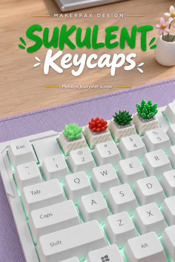 sukulent1 Makerpax Özel keycaps, koleksiyonluk figürler ve oyuncu aksesuarları.