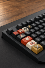 Dota 2 Gamer Keycaps 8 tuş ve 1 spacebar seti, klavye üzerinde görünüm