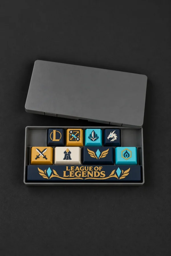 League of Legends Gamer Keycaps 8 tuş ve 1 spacebar seti, kutulu set görünümü