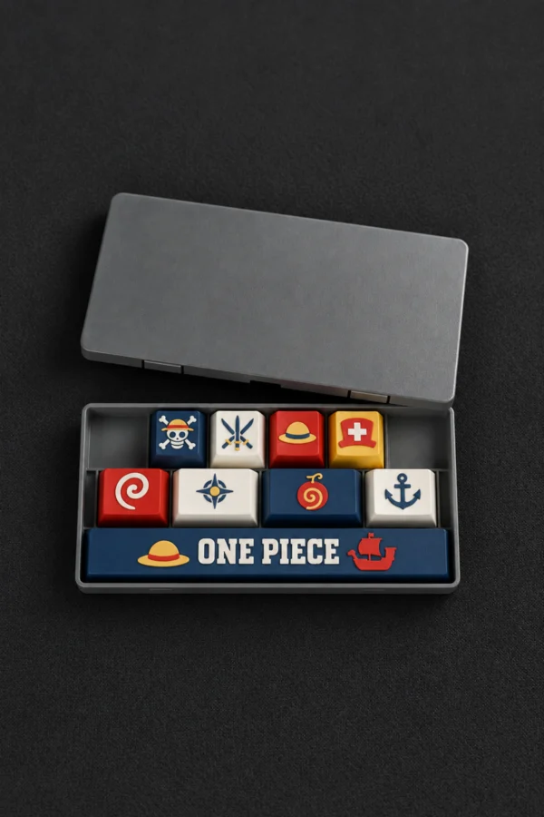 One Piece Anime Keycaps 8 tuş ve 1 spacebar seti, kutulu set görünümü