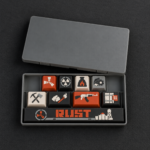 Rust Gamer Keycaps seti, 8 tuş ve 1 spacebar saklama kutusunda