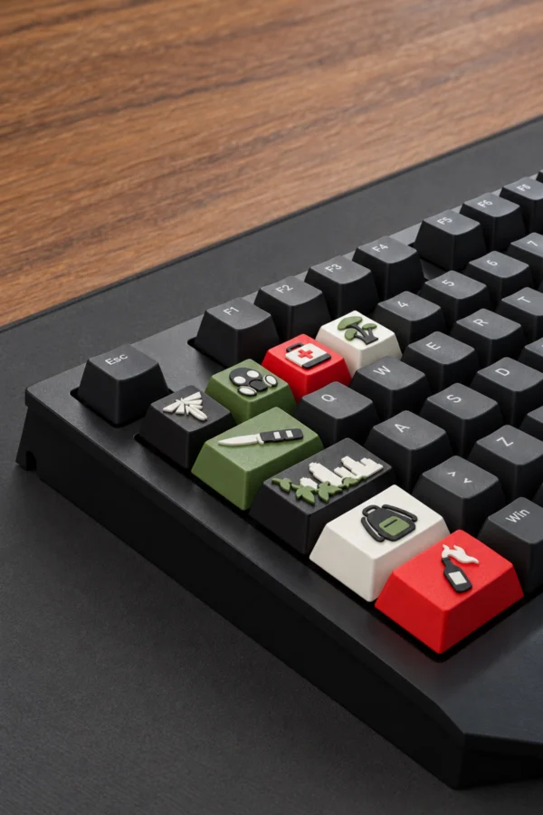 The Last of Us Gamer Keycaps 8 tuş ve 1 spacebar seti, klavye görünümü