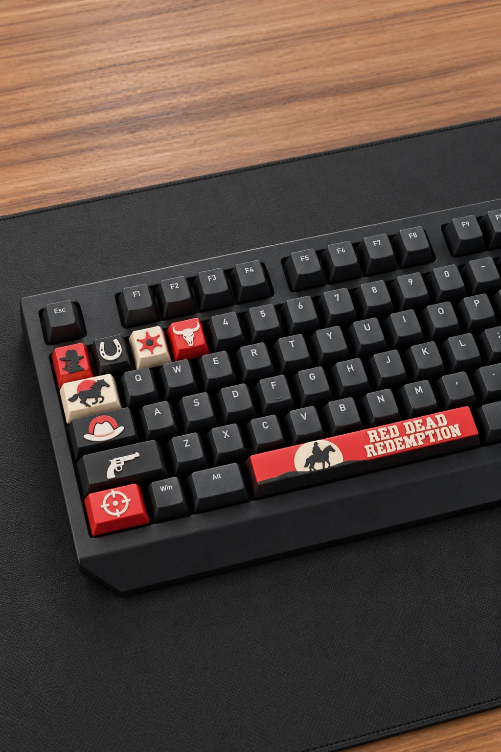 Makerpax Red Dead Redemption Gamer Keycaps 8 tuş ve 1 spacebar seti mekanik klavye üzerinde